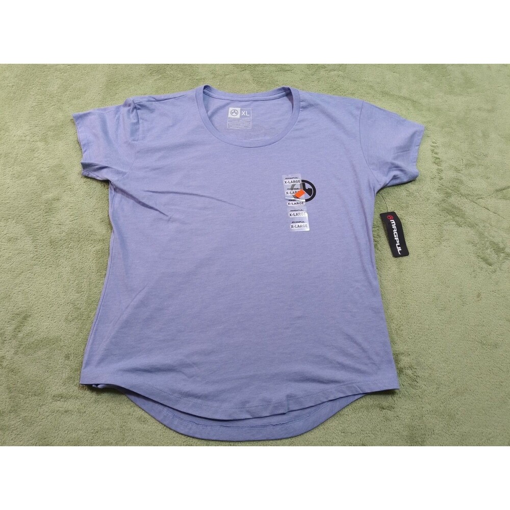 NWT Magpul Industries Tee Women's XL Blue Heather Skull Graphic Scoop Neck